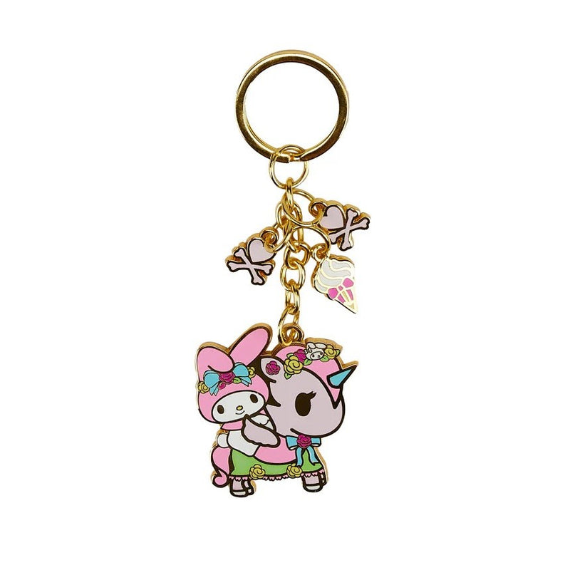 tokidoki x Kuromi & My Melody Garden Party Enamel Charm Keychain