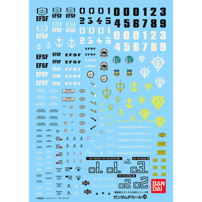 Gundam Decal 024 MG 0083 Stardust Memory Multi-Use Decals