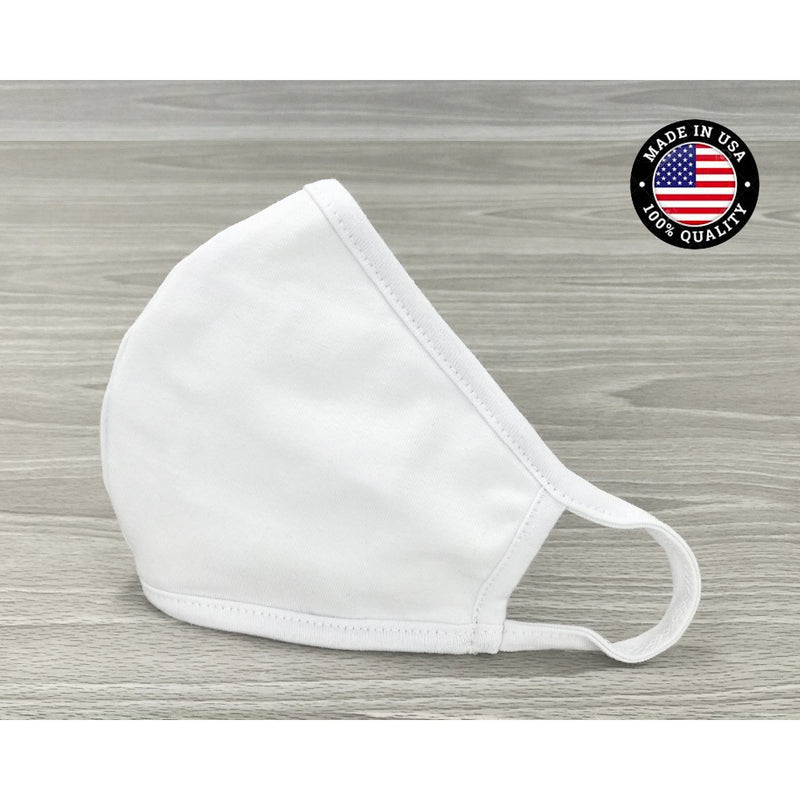 Washable Cotton Face Mask Bias - White