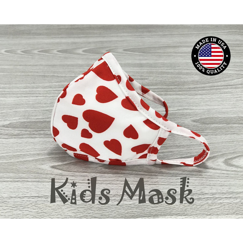 Washable Cotton Face Mask Kids size - Heart