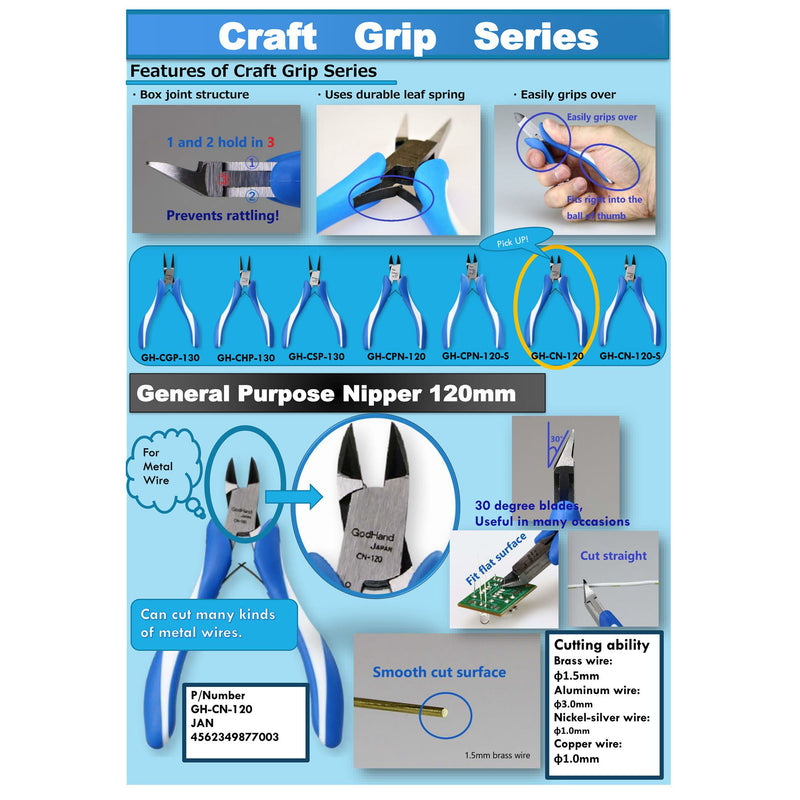 Craft Grip Series General-purpose Nipper 120mm GH-CN-120